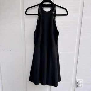 Lulu’s Hometown Girl Black Lace Skater Dress / Size Medium / Style 7SD1955D23
